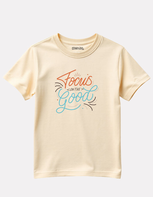 Junior Boys Printed Cotton T-Shirt(Beige Color)
