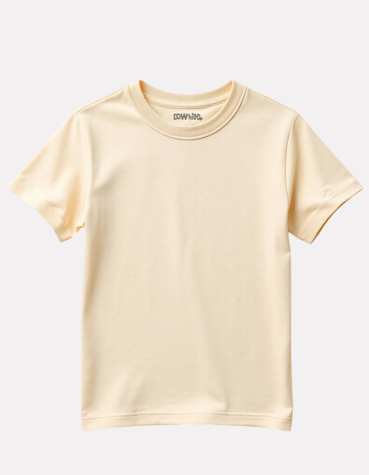 Junior Boys Plain Cotton T-Shirt(Beige Color)