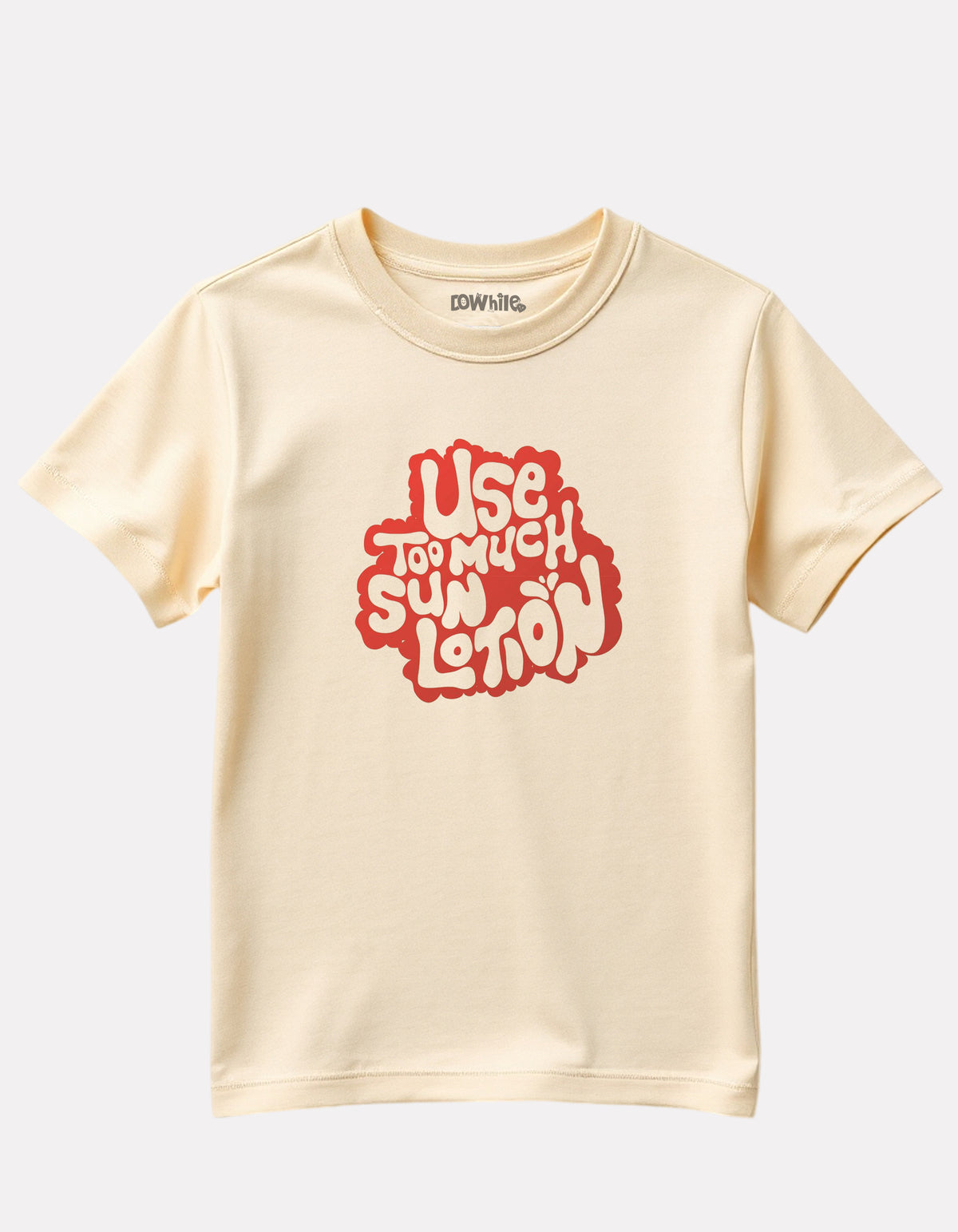 Junior Boys Printed Cotton T-Shirt(Beige Color)