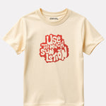 Junior Boys Printed Cotton T-Shirt(Beige Color)