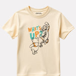 Junior Boys Printed Cotton T-Shirt(Beige Color)