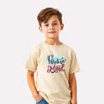 Junior Boys Printed Cotton T-Shirt(Beige Color)