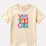 Junior Boys Printed Cotton T-Shirt(Beige Color)