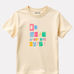 Junior Boys Printed Cotton T-Shirt(Beige Color)