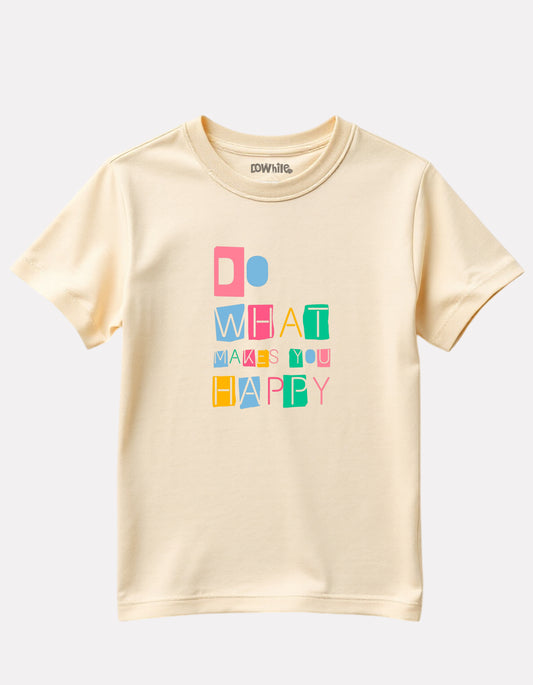 Junior Boys Printed Cotton T-Shirt(Beige Color)