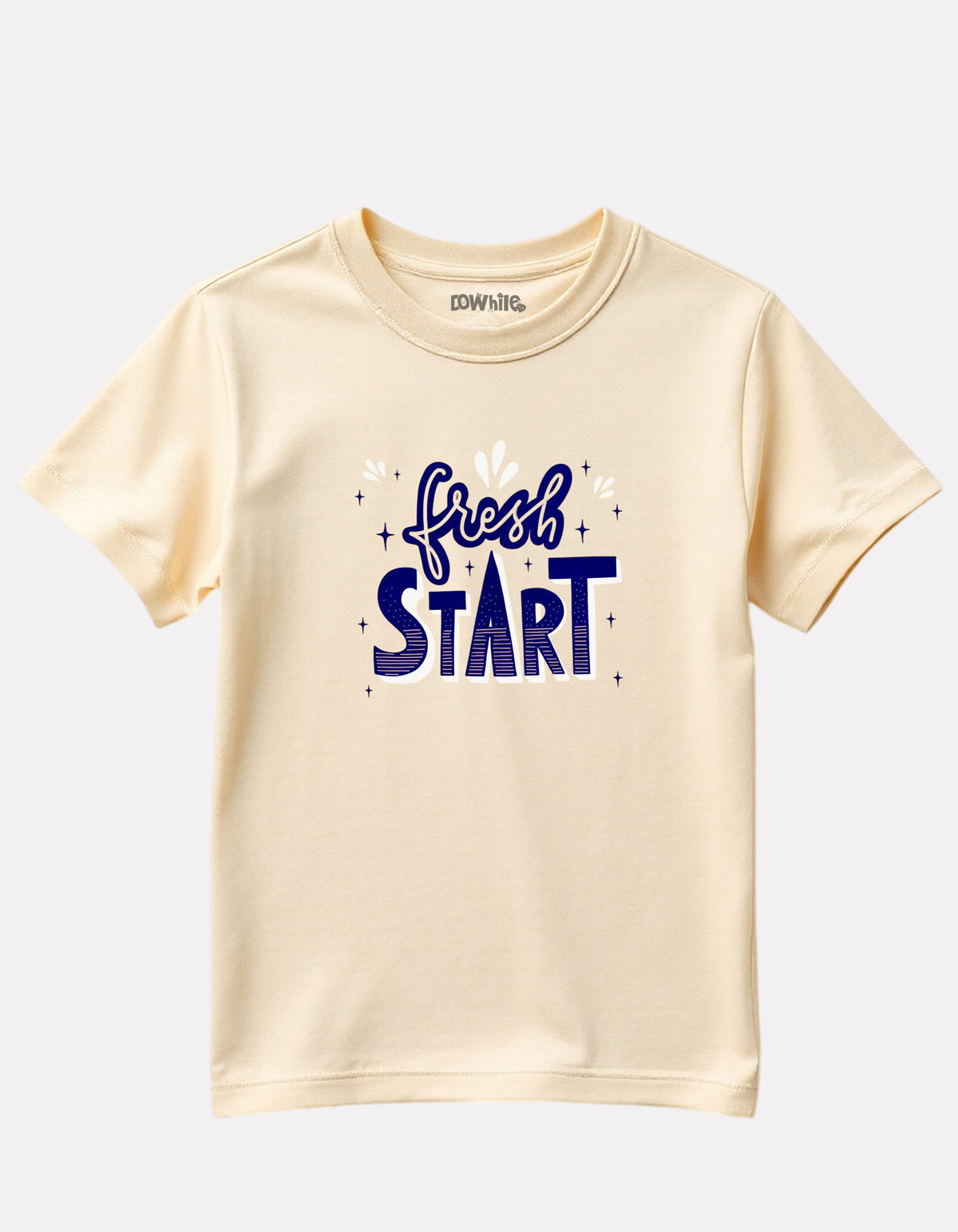 Junior Boys Printed Cotton T-Shirt(Beige Color)