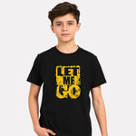 Junior Boys Black Cotton Stylish Printed T-Shirt