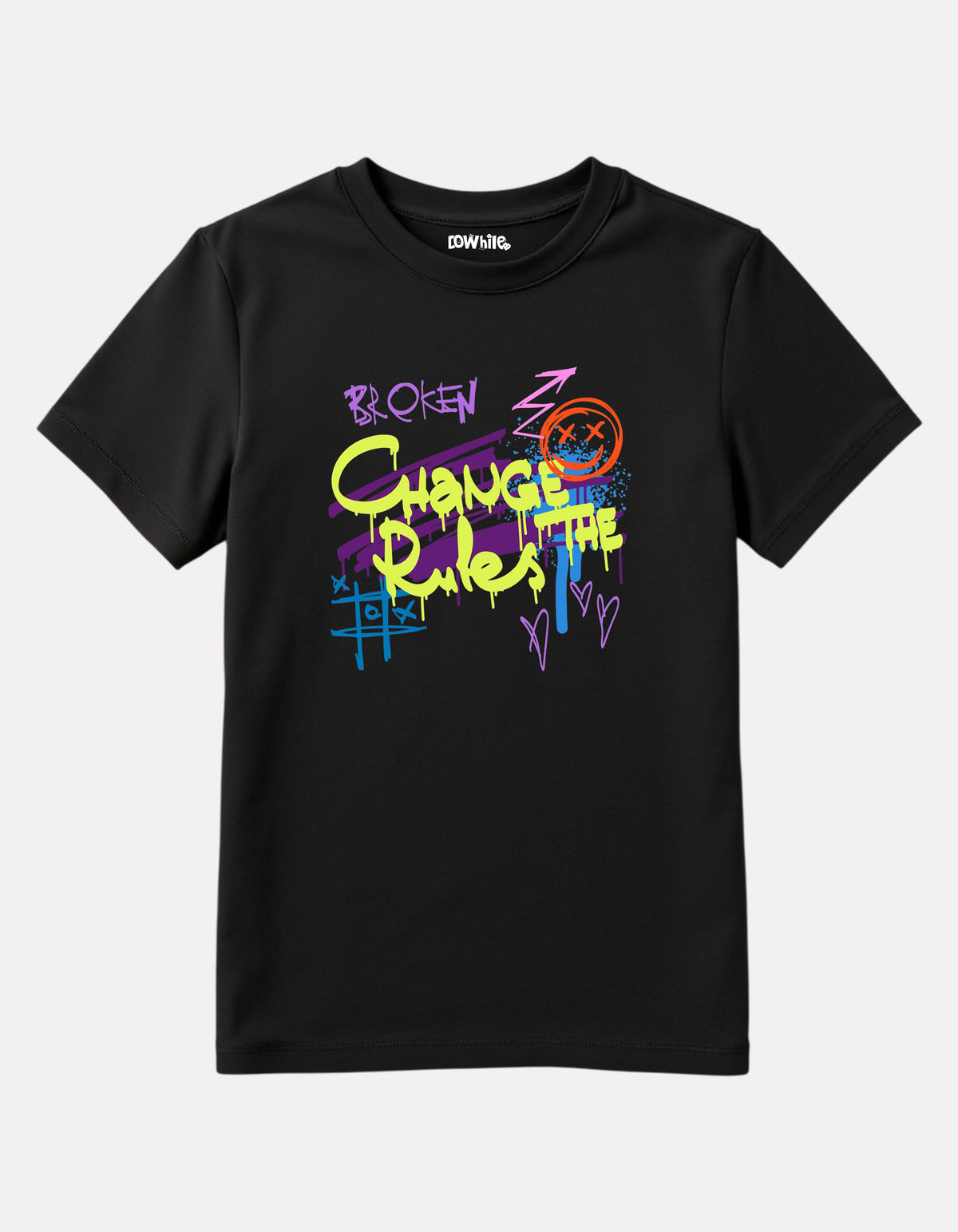 Printed Regular Fit Black Cotton Boys T-Shirt