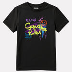 Printed Regular Fit Black Cotton Boys T-Shirt