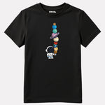 Junior Boys Black Cotton Stylish Printed T-Shirt