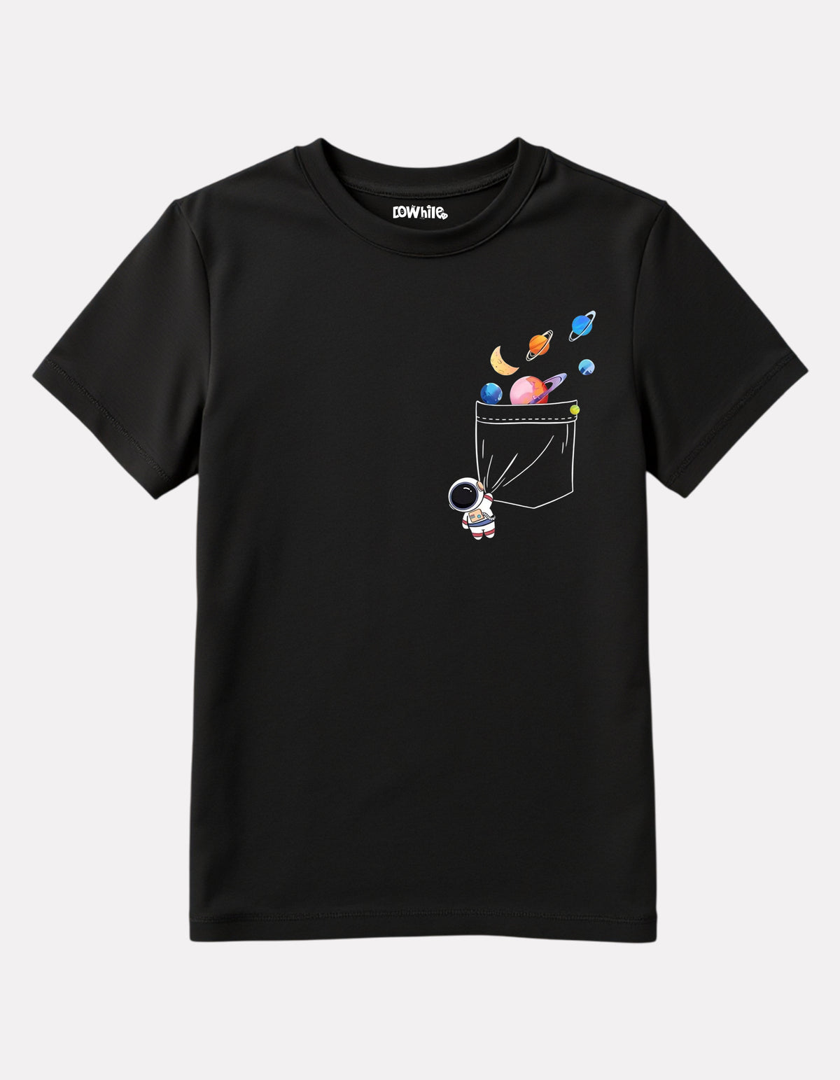 Junior Boys Black Cotton Stylish Printed T-Shirt
