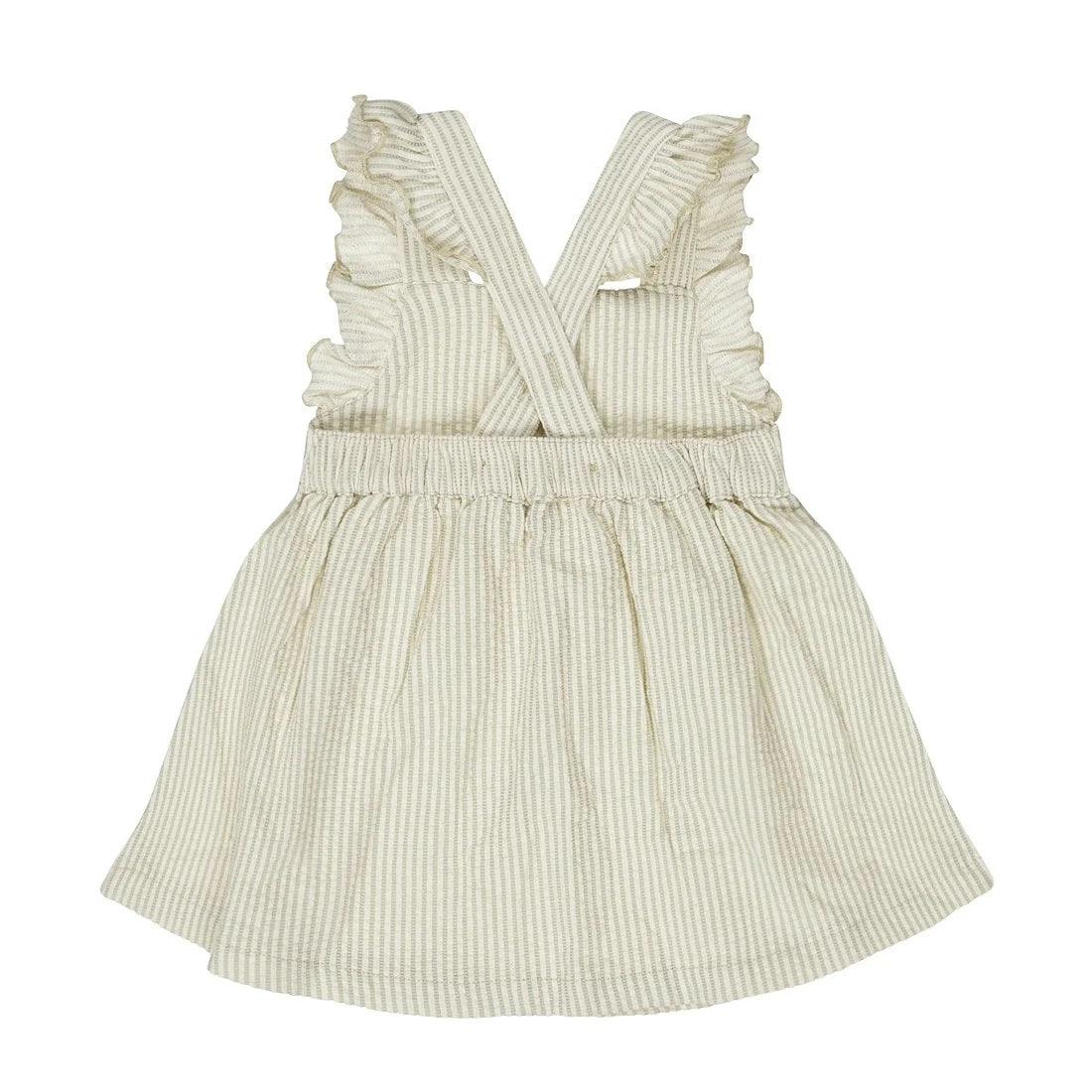 Girls dress soft green striped