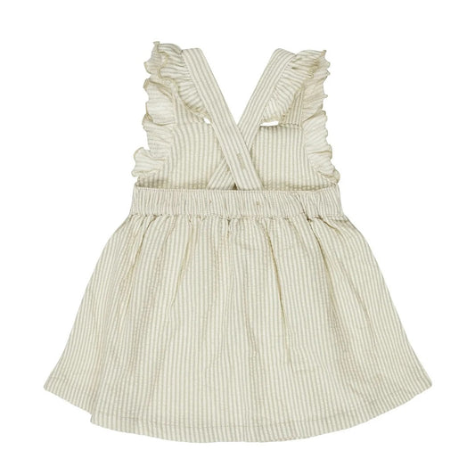Girls dress soft green striped