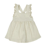 Girls dress soft green striped