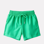 White Printed T-Shirt with Green Shorts Set