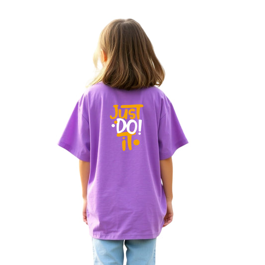 Printed Cotton Oversized T-Shirt – Lavender Girls’ Edition