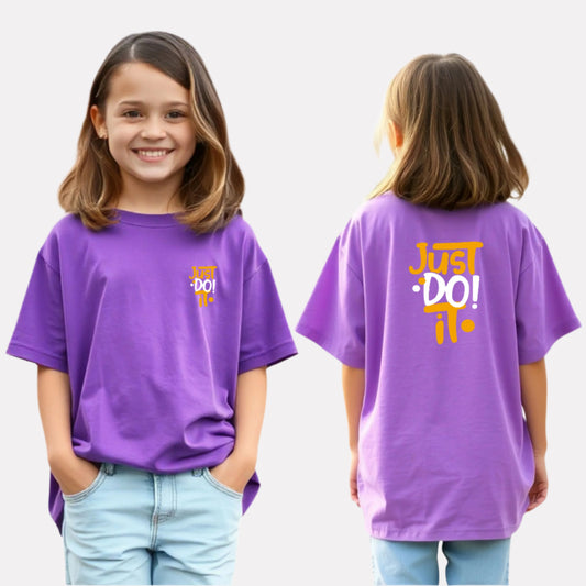 Printed Cotton Oversized T-Shirt – Lavender Girls’ Edition
