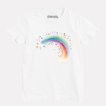 Junior White Printed Casual Cotton T-Shirt for Girls