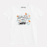 White Printed Casual Cotton T-Shirt for Girls
