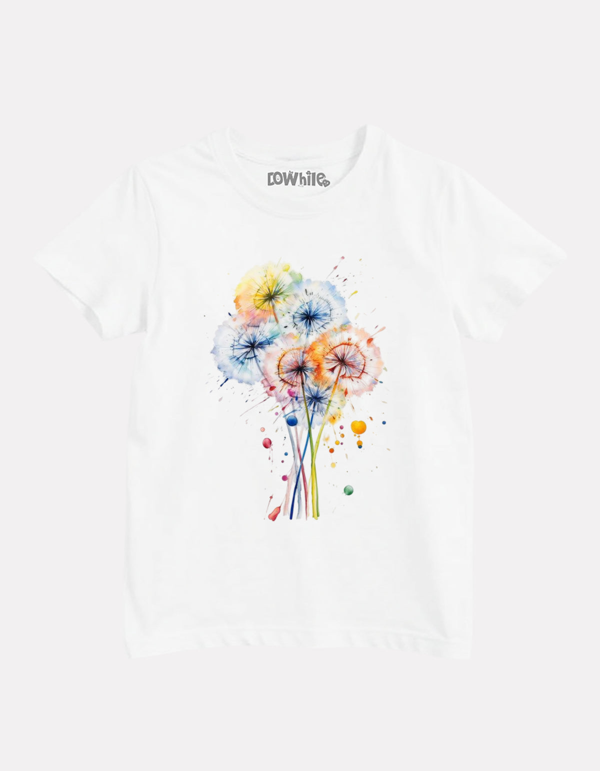 Junior White Printed Casual Cotton T-Shirt for Girls