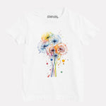 Junior White Printed Casual Cotton T-Shirt for Girls