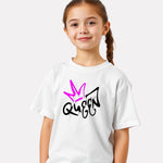 Junior White Printed Casual Cotton T-Shirt