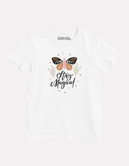 White Printed Casual Cotton T-Shirt for Girls