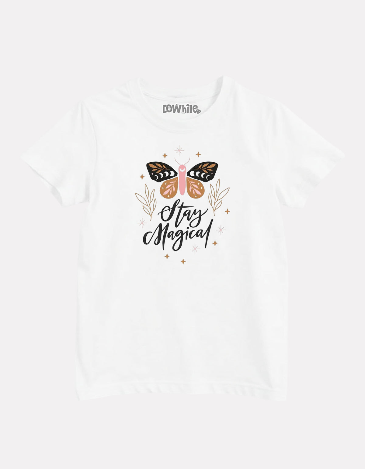 White Printed Casual Cotton T-Shirt for Girls