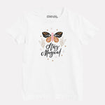 White Printed Casual Cotton T-Shirt for Girls