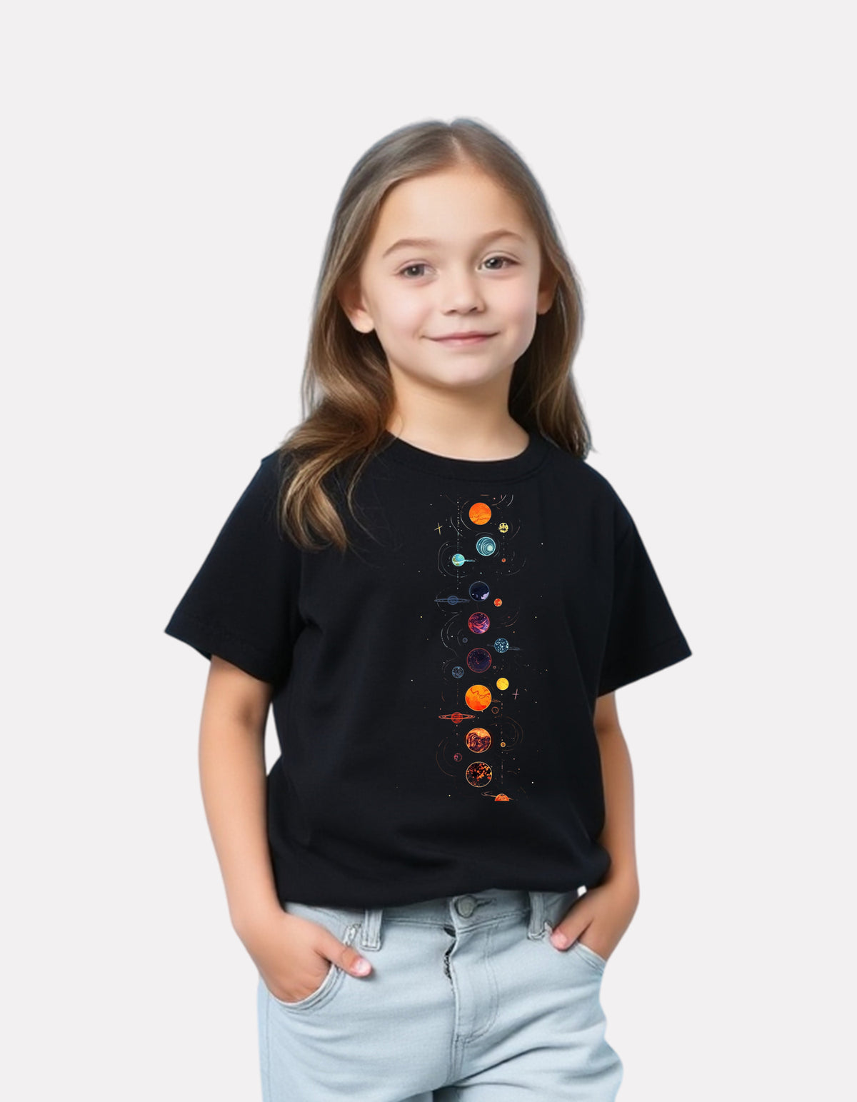 Junior Girls Printed T-Shirt Black Color