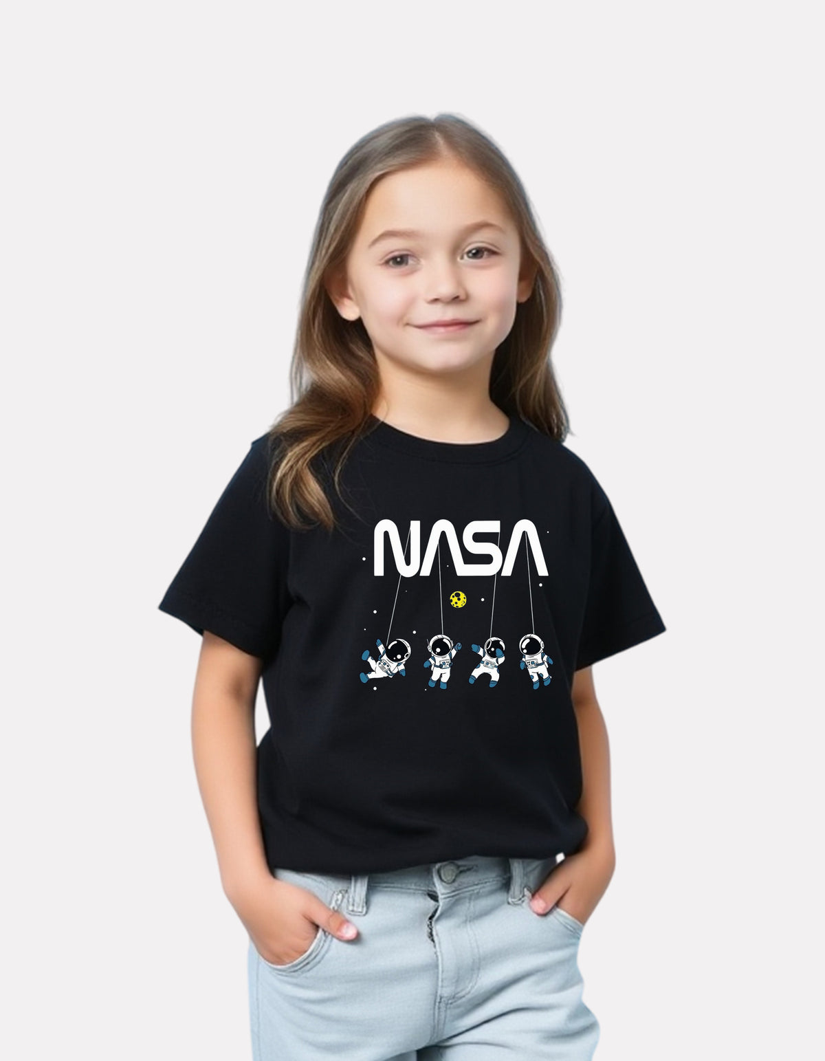 Junior Girls Printed T-Shirt Black Color