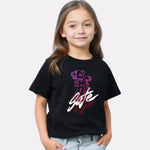 Junior Girls Printed T-Shirt Black Color