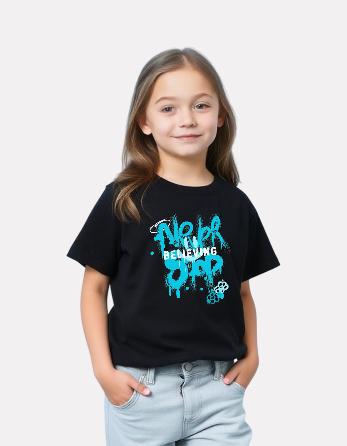 Junior Girls Printed T-Shirt Black Color