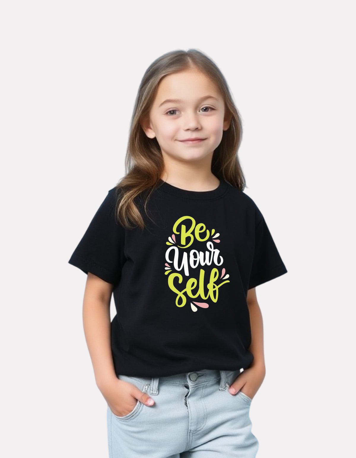Junior Girls Printed T-Shirt Black Color
