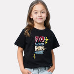 Junior Girls Printed T-Shirt Black Color