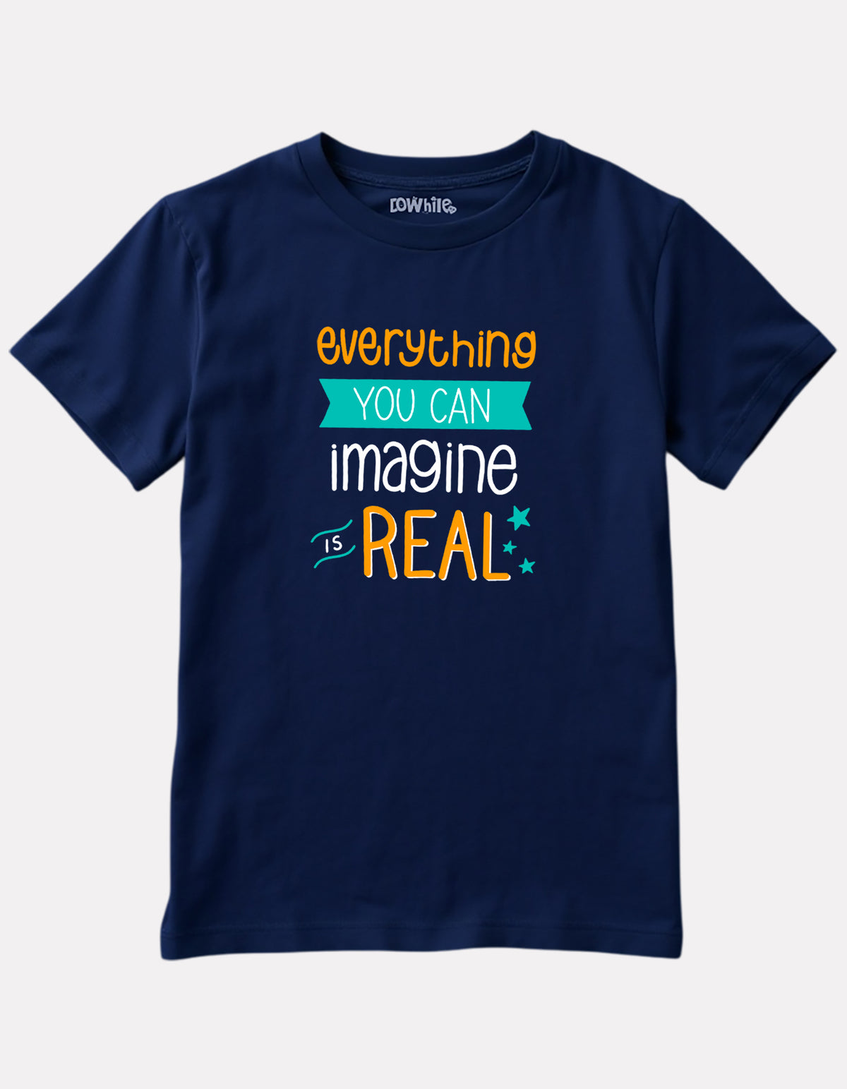 Printed Navy Blue Cotton T-Shirt for Girls