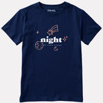 Junior Printed Navy Blue Casual Cotton T-Shirt
