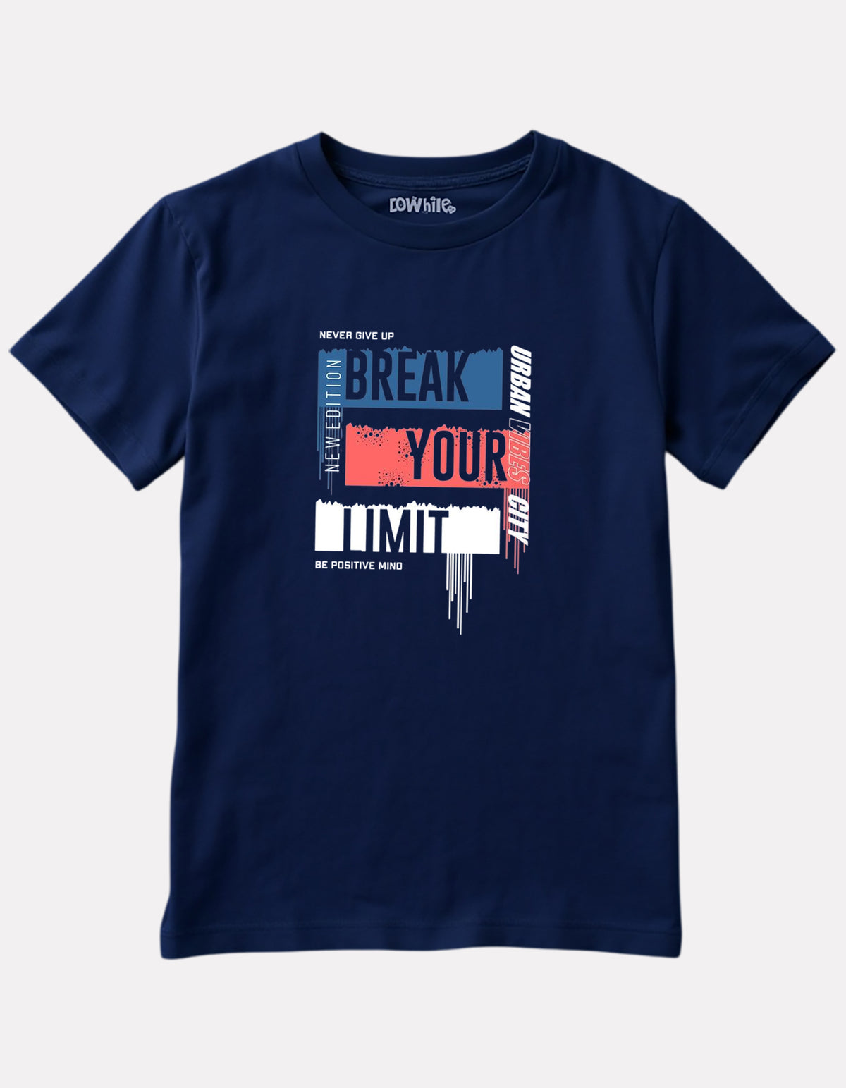 Printed Navy Blue Cotton T-Shirt for Girls