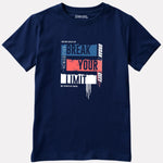 Printed Navy Blue Cotton T-Shirt for Girls