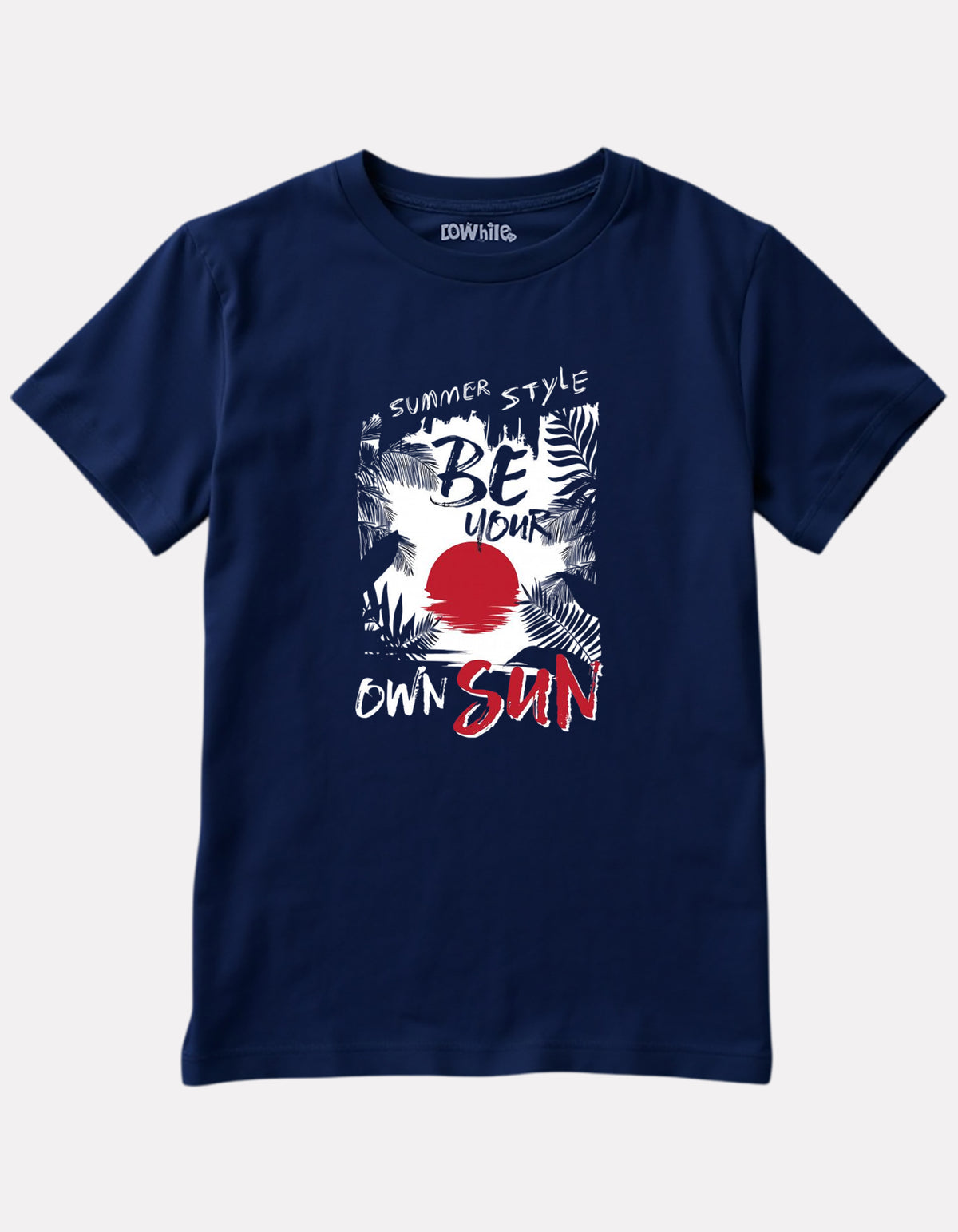 Printed Navy Blue Cotton T-Shirt for Girls