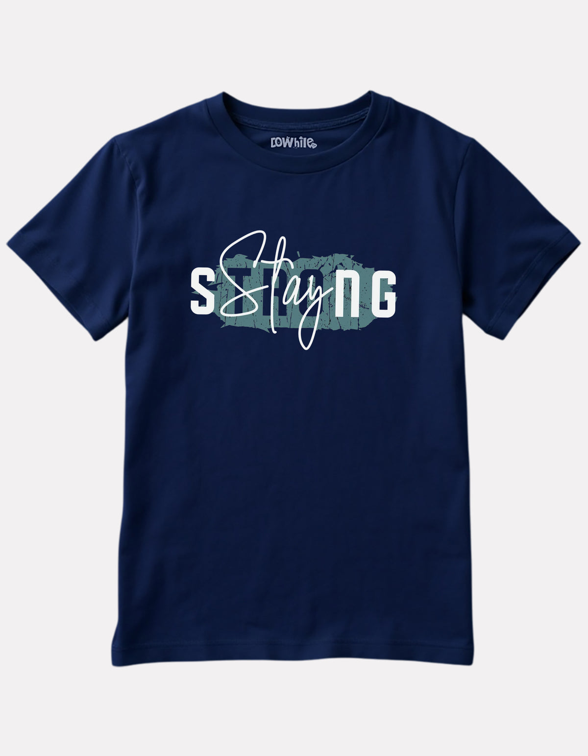 Printed Navy Blue Cotton T-Shirt for Girls
