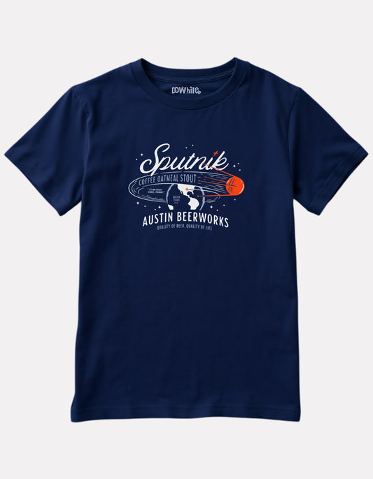 Printed Navy Blue Cotton T-Shirt for Girls
