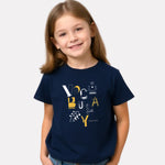 Junior Printed Navy Blue Casual Cotton T-Shirt