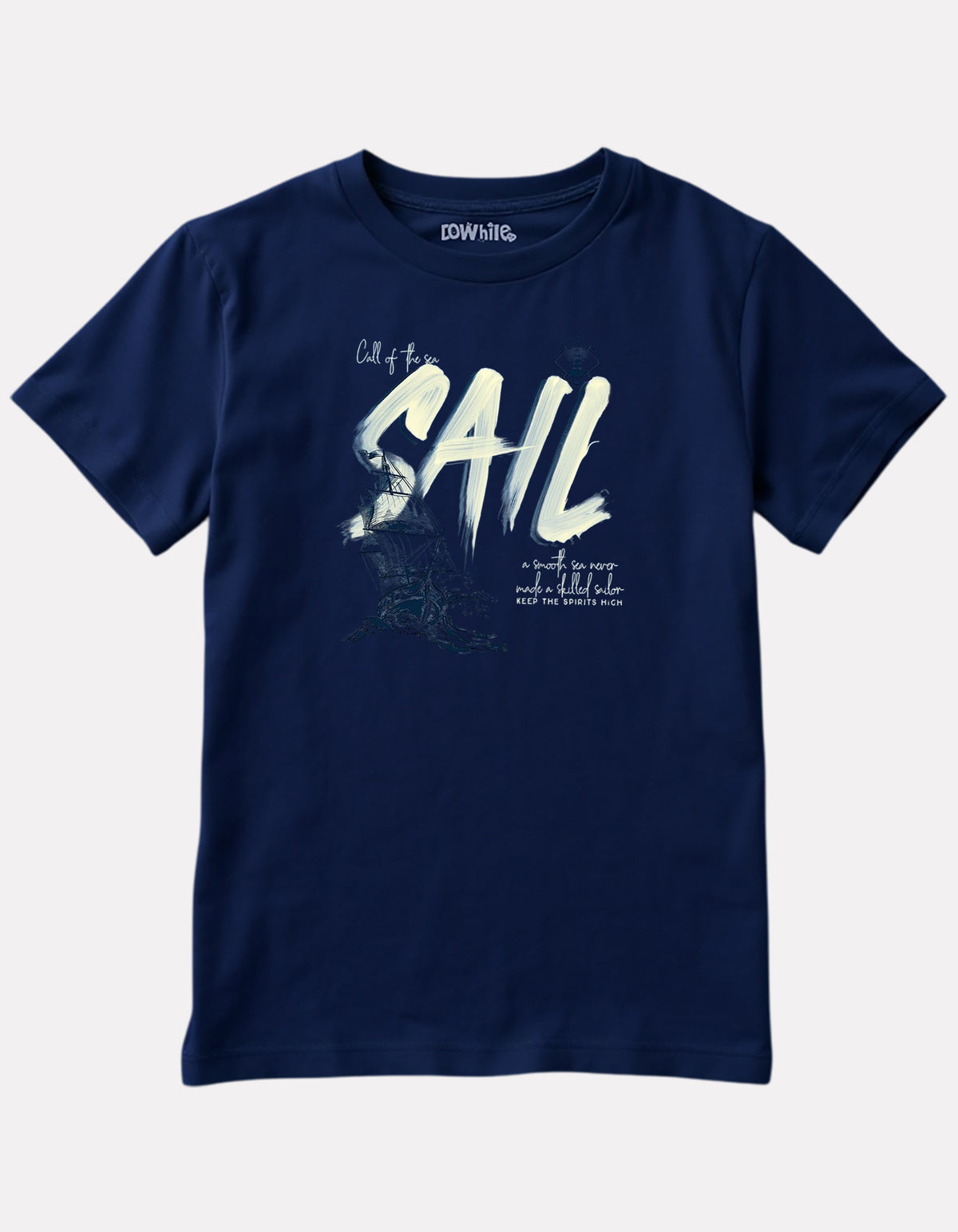 Junior Printed Navy Blue Casual Cotton T-Shirt