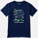 Junior Printed Navy Blue Casual Cotton T-Shirt