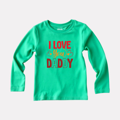 Comfy Cotton Round Neck Full Sleeve T-Shirt for Girls – Green