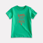 Green Color Graphic Print T-Shirt For Girls