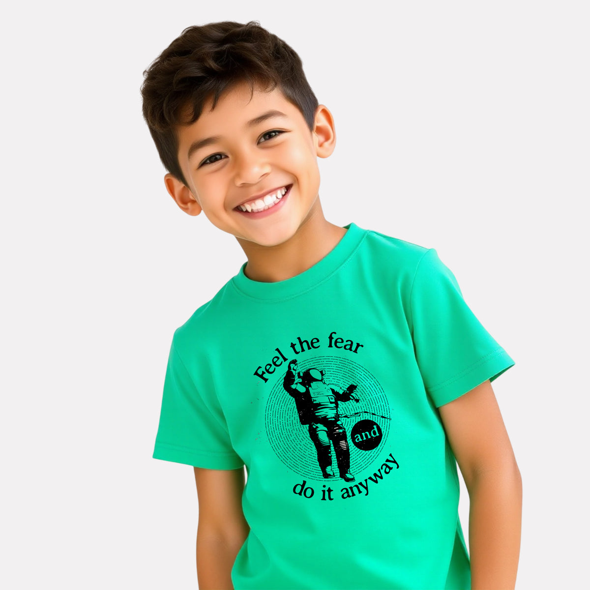 Cotton Green Printed T-shirt for Boy