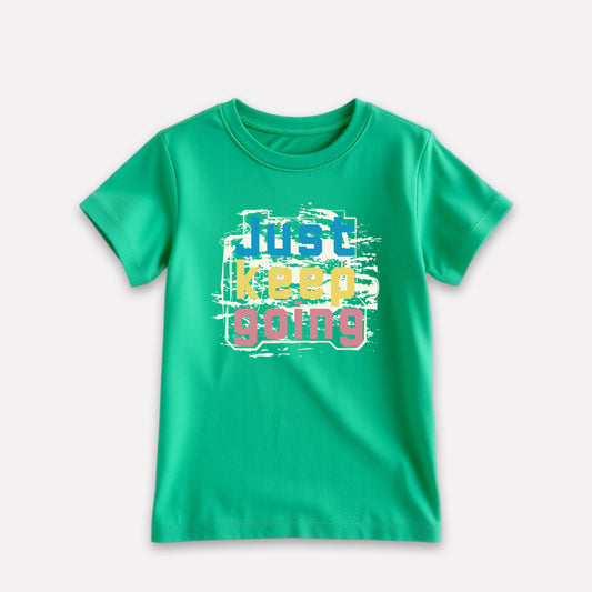 Boys Cotton Mint Green Printed T-shirt