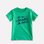 Boys Cotton Mint Green Printed T-shirt